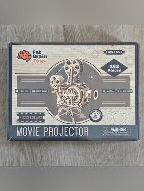 Fat Brain Toys Puzzle Movie Projector 183 Piece Wooden Model Kit